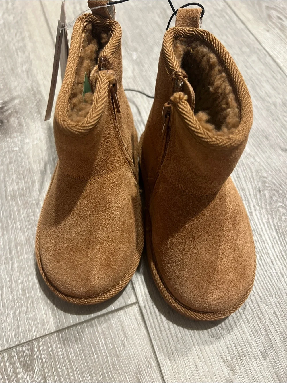 BearPaw Kids Demi Hickory Brown Suede Cozy Ankle Boot